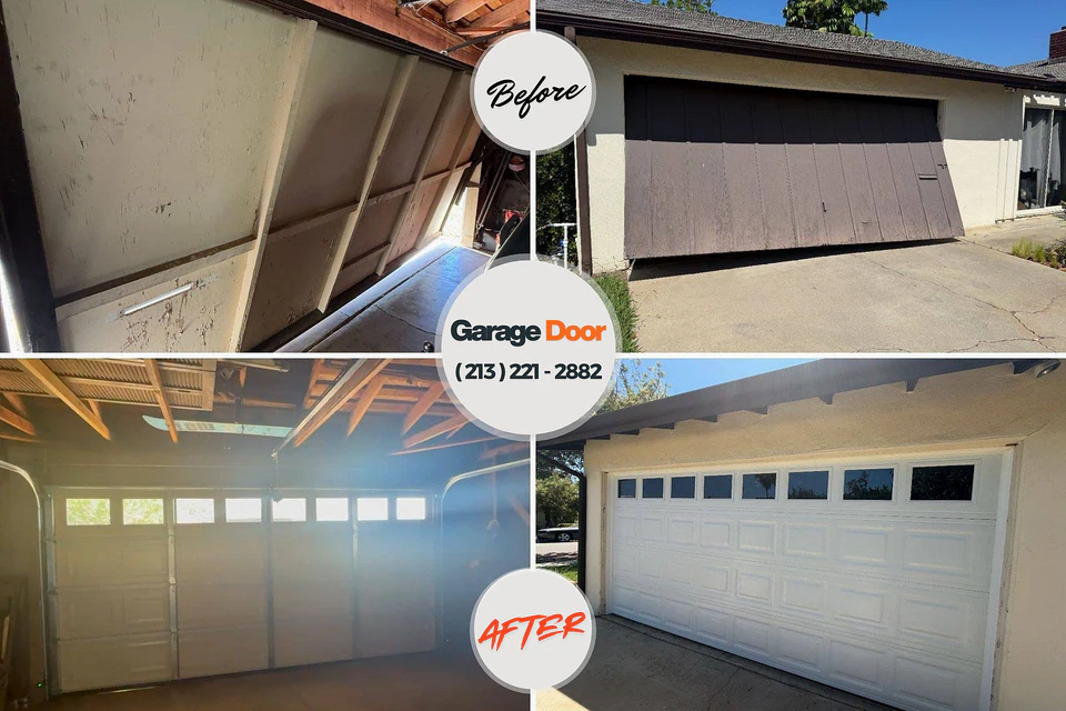 Before and after: garage door opener repair Wilberforce, OH